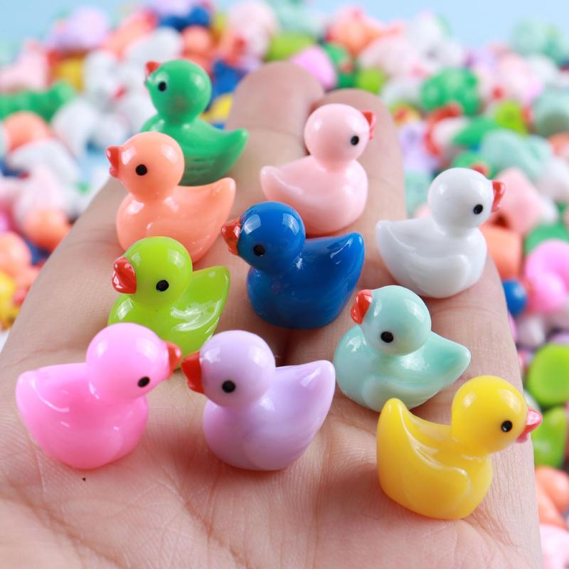 Mini Tiny Ducks, Little Duck Figures, DIY Toy Mini Resin Ducks, Plastic Small Miniature Ducks, Bulk for Dollhouse Decor, Micro Fairy Garden Landscape Aquarium Tiny Toys, Christmas Gift