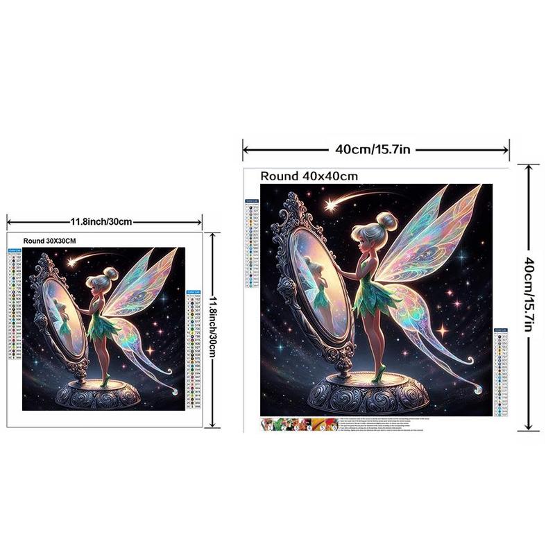 Disney Wanmiao Fairy Pattern DIY Diamond Art Colorful Painting Kit without Frame, DIY 5D Diamond Art Decorative Painting Kit, Wall Art Decor for Home