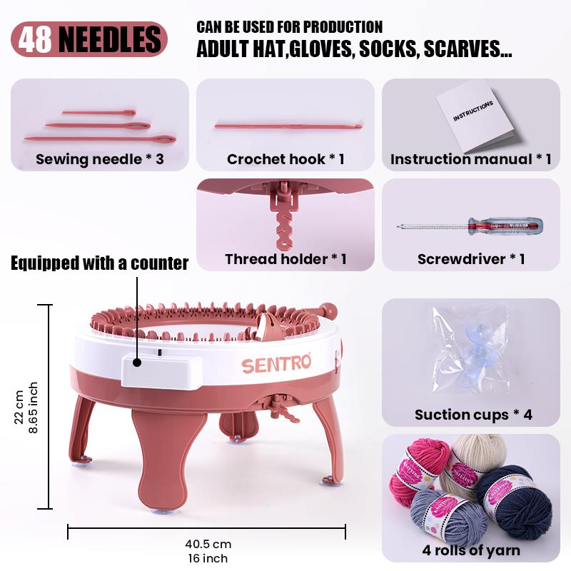 Knitting Machine 40 48 Needle Crochet Machine Automatic Knitting Clothing Tool DIY Handicraft Knitting Tool For Hat, Scarves, Gloves, Socks