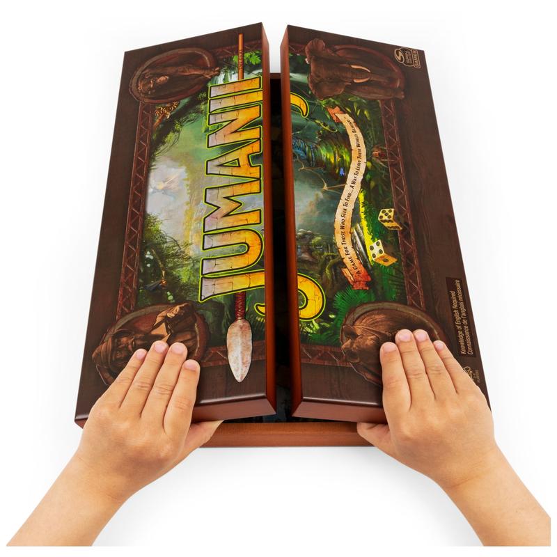 Jumanji The Game Real Wooden Box Edition of the Classic Adventure Board Game for Kids and Families Ages 8 and up