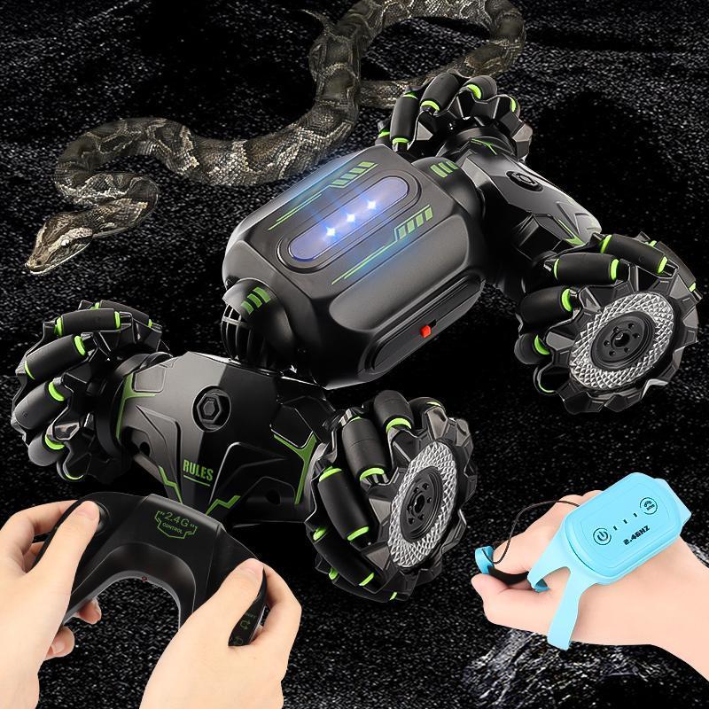 Remote Control Stunt Car, 2.4GHz Gesture Sensor RC Car with Light, Four-wheel Drive Remote Control Car, Birthday Gift for Kids