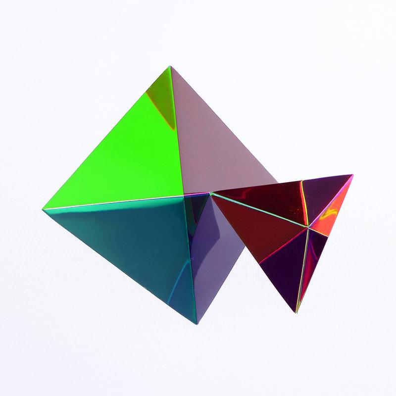 CMY Cubes The Ignis - Cyan, Magenta & Yellow polyhedron Toy - Subtractive Color Mixing Optical Tetrahedron - Teaches Subtractive Color Mixing - Educational, Scientific, Physics & Kinetic Art Desk Toy, STEAM