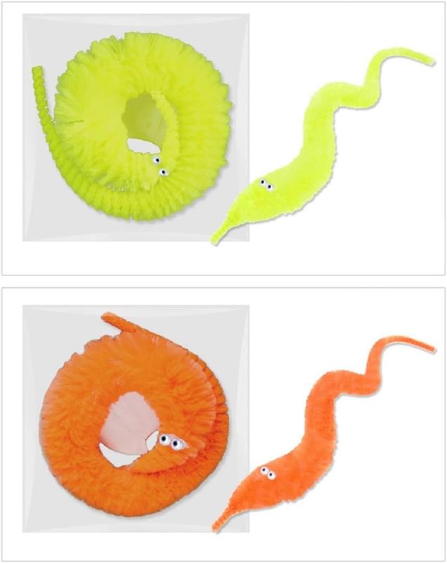 6 Color Magic Worm Toys,Worm on a String,Worm Trick Toys,Wiggly Twisty Fuzzy Worm for Party Supplies(12 PCS)