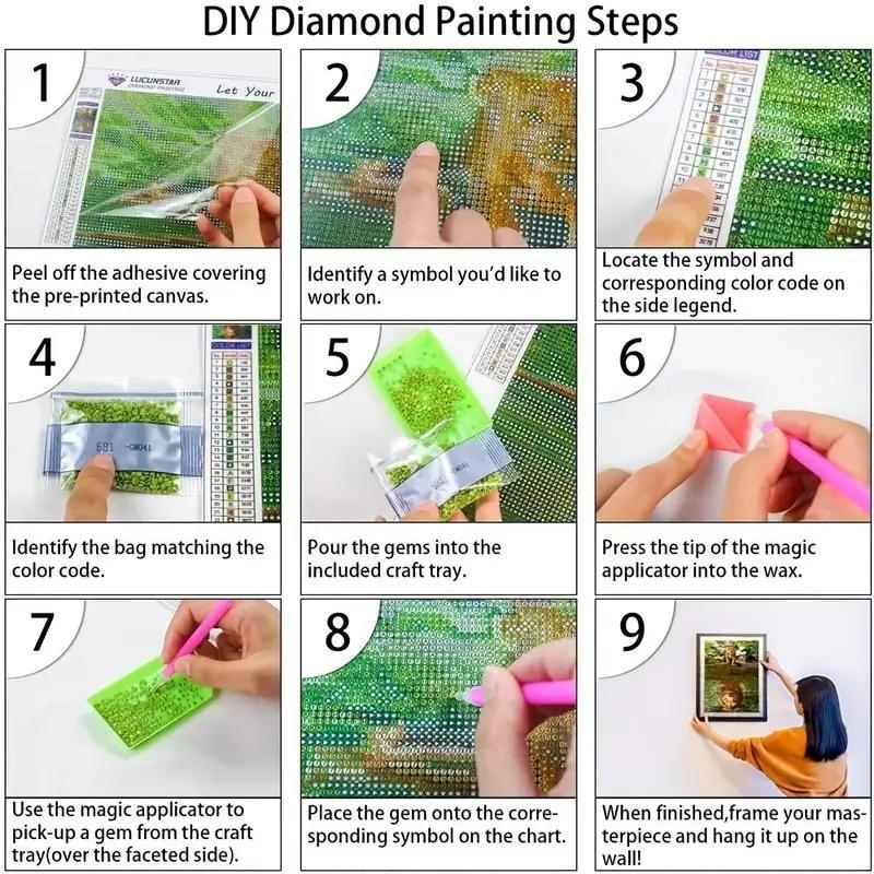 Cute Pig Pattern DIY Diamond Painting Without Frame, DIY 5D Animal Diamond Painting Kit For Home Wall Decoration Gift