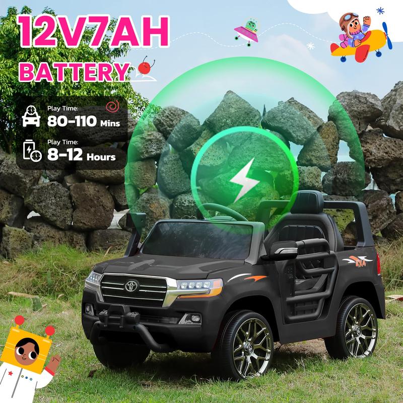 ELEMARA Toyota Ride on Car, Electric Cars for Toddlers with DIY Building Blocks & Storage Area, 3.5mph, Battery Car for Kids, Ride on Truck with Remote Control, 3 Speeds, Bluetooth