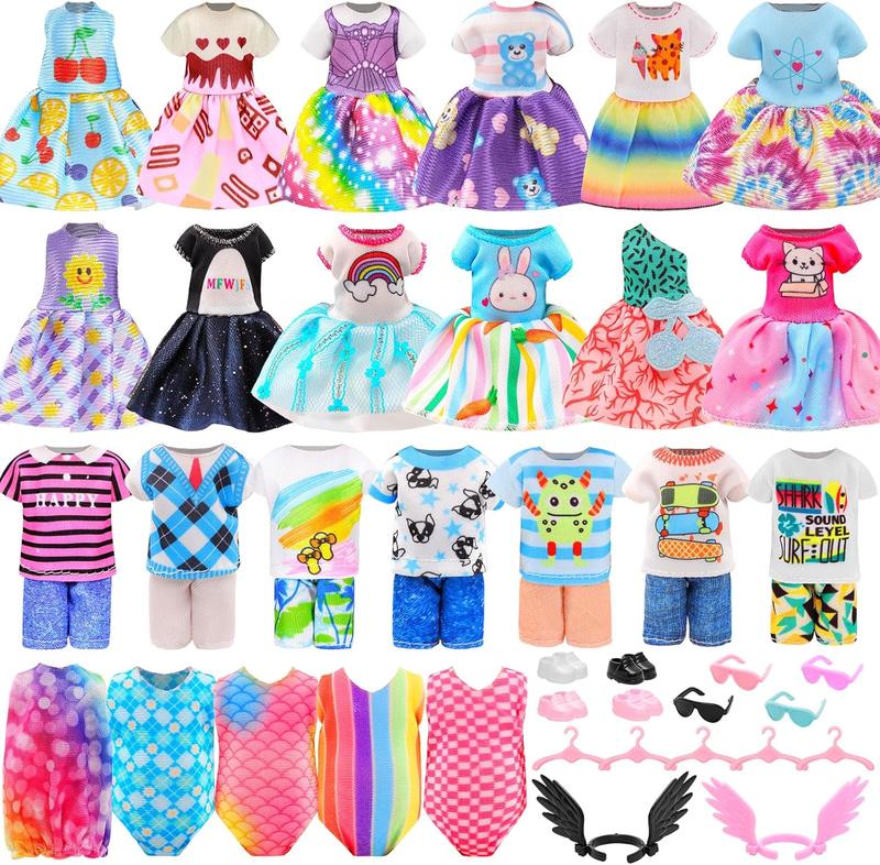 Christmas gift 25 PCS Girl Doll Clothes Dress Outfits and Shoes for Girl Doll Clothing 4 Pairs of Shoes for 4-6 Inch Dolls Clothes Accessories