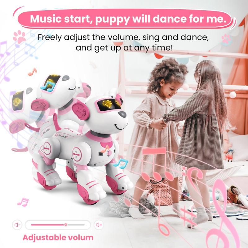 (Remote control toy 4-piece color set, robot + toy dog) Robot Dog Toys for Girls Toys Interactive Robot Toy FollowMe Robot for Kids 3-7 Intelligent Remote Control Dog with Sing Dance AI Robotics for Kids Age 3 4 5 6 7 Chrismas Birthday Gifts Girls