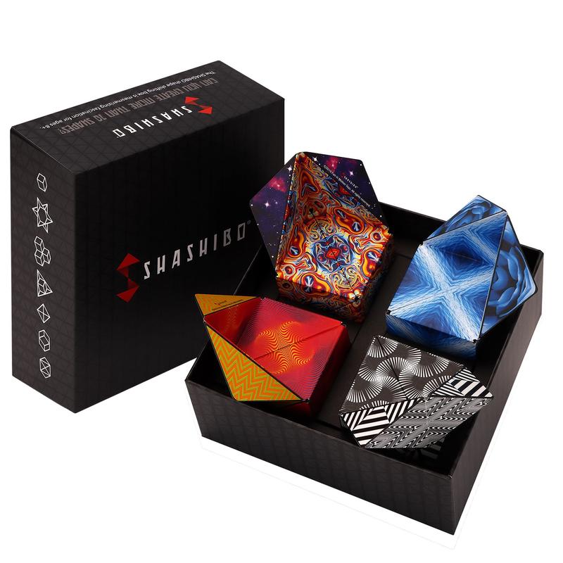 Shashibo Gift Box Set - Spaced Out, Black & White, Optical Illusion & Blue Planet Designs