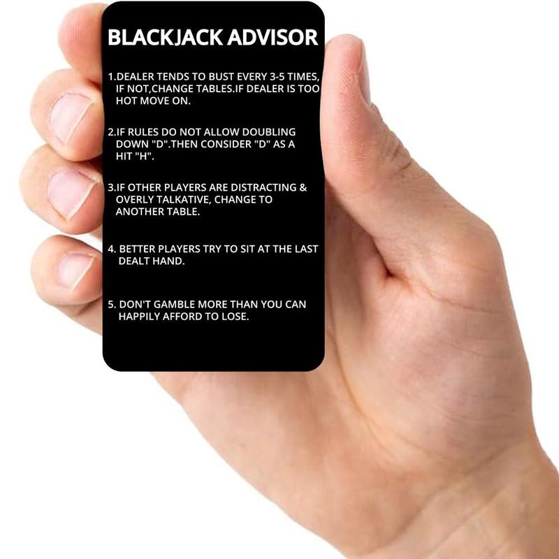 4 Decks Hit Soft 17 Blackjack Basic Strategy Card, 1 Count PVC Material Index Card, Handheld Index Card for Blackjack Game