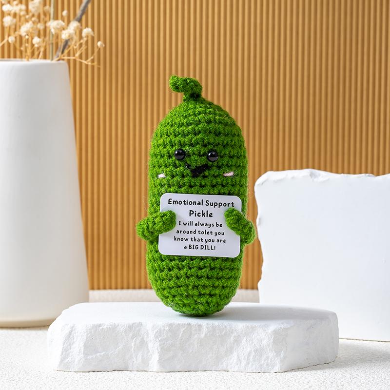 Decorative Flowers, Plants & Fruit Funny Positive Pickle Home Decorations Crochet Gifts Encouragement Birthday Gifts, Christmas Stocking Stuffers，Fruits and vegetables