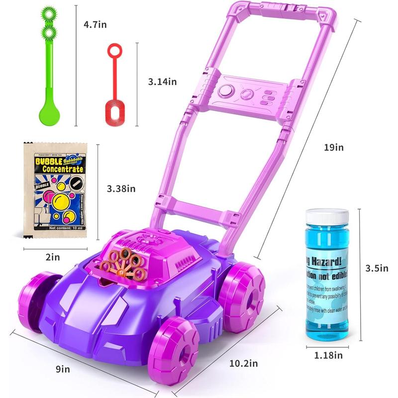 Pink and Purple Bubble Lawn Mower , Bubble Machine, Outdoor Toys,  Christmas, Easter Birthday Gifts