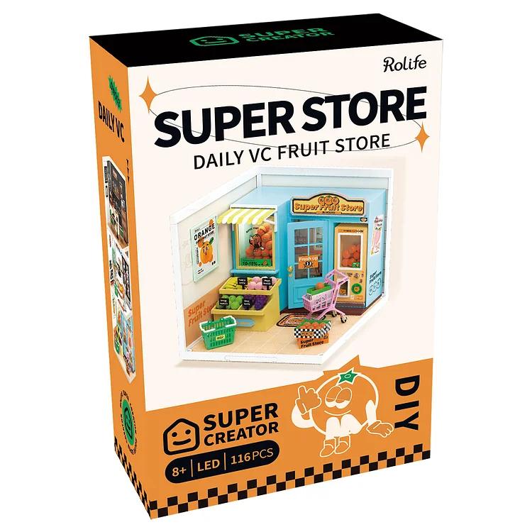 Rolife Super Creator Super Fruit Store Plastic DIY Miniature House Kit DW003