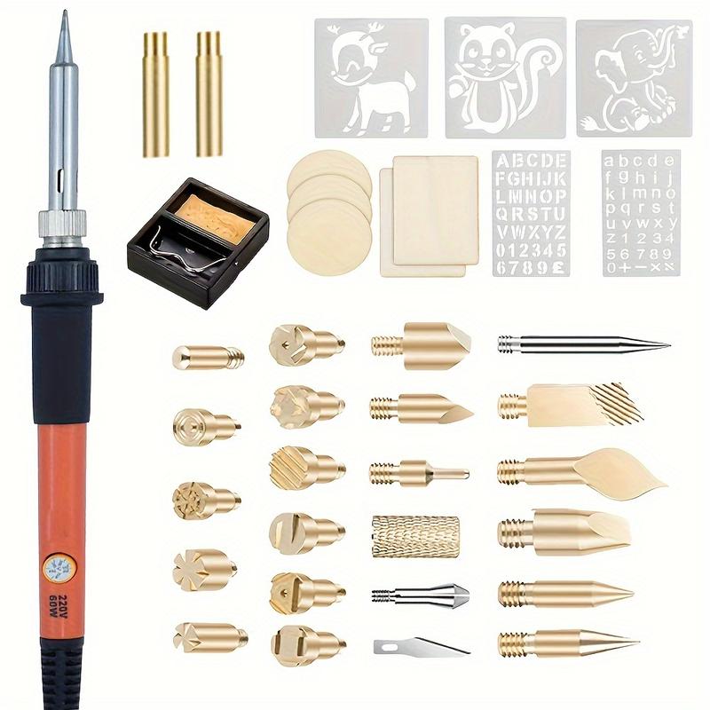 37-Piece Deluxe Pyrography Wood Burning Kit for Beginners - Adjustable Professional Wood Burner Pen Tool with Temperature Control, Multiple Accessories, and Woodburning Embossing Carving Capabilities for DIY Crafting and Art Projects