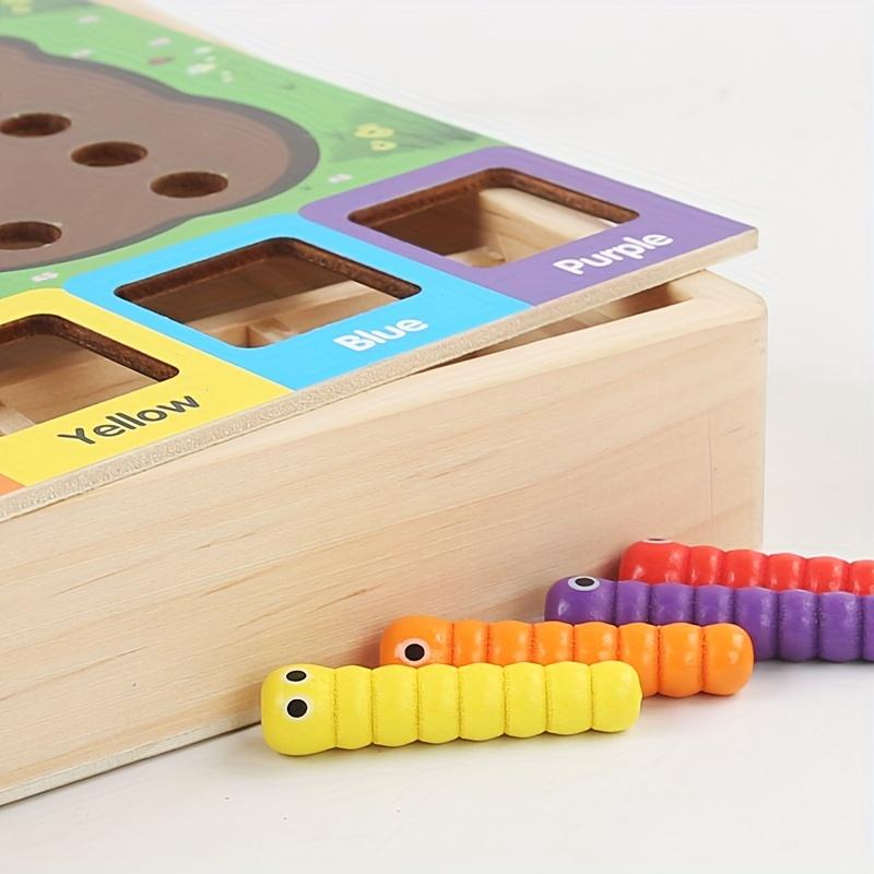 Children's educational early childhood wooden color classification insect catching game hands-on brain interactive toy , Pet Owners