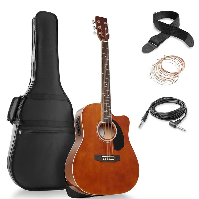 30-Inch Beginner Acoustic Guitar Starter Package, Black, Sunburst, Red, Natural, Brown, Blue - YOUTH MUSIC