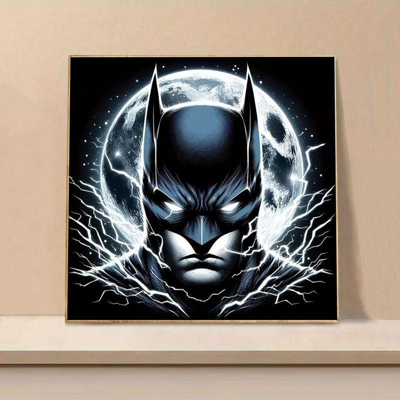 Batman Pattern DIY Diamond Arts Colorful Painting Kit without Frame, DIY 5D Diamond Arts Colorful Painting for Home Bedroom Wall Decor