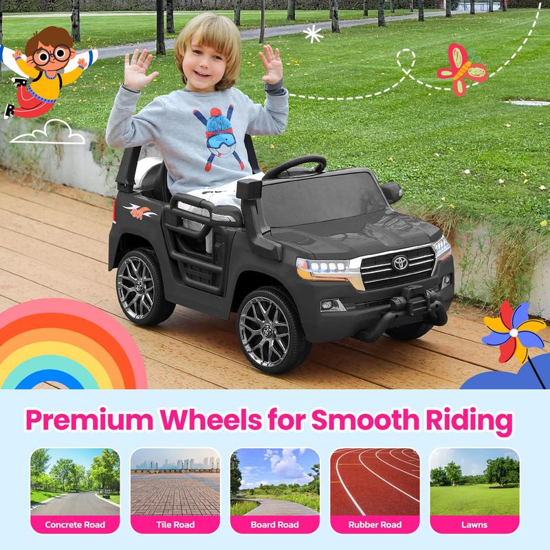 ELEMARA Toyota Ride on Car, Electric Cars for Toddlers with DIY Building Blocks & Storage Area, 3.5mph, Battery Car for Kids, Ride on Truck with Remote Control, 3 Speeds, Bluetooth