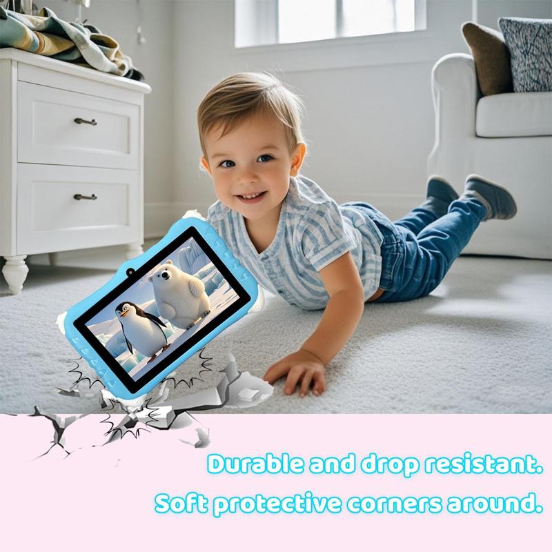 7 Inch Student Tablet, Cute Cartoon Design Tablet with Parental Control, Educational Tablet for Students, Idea Gift for Boys & Girls