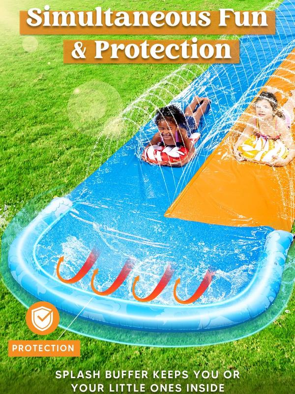 32.5ft Extra Long Water Slide and 2 Inflatable Boards