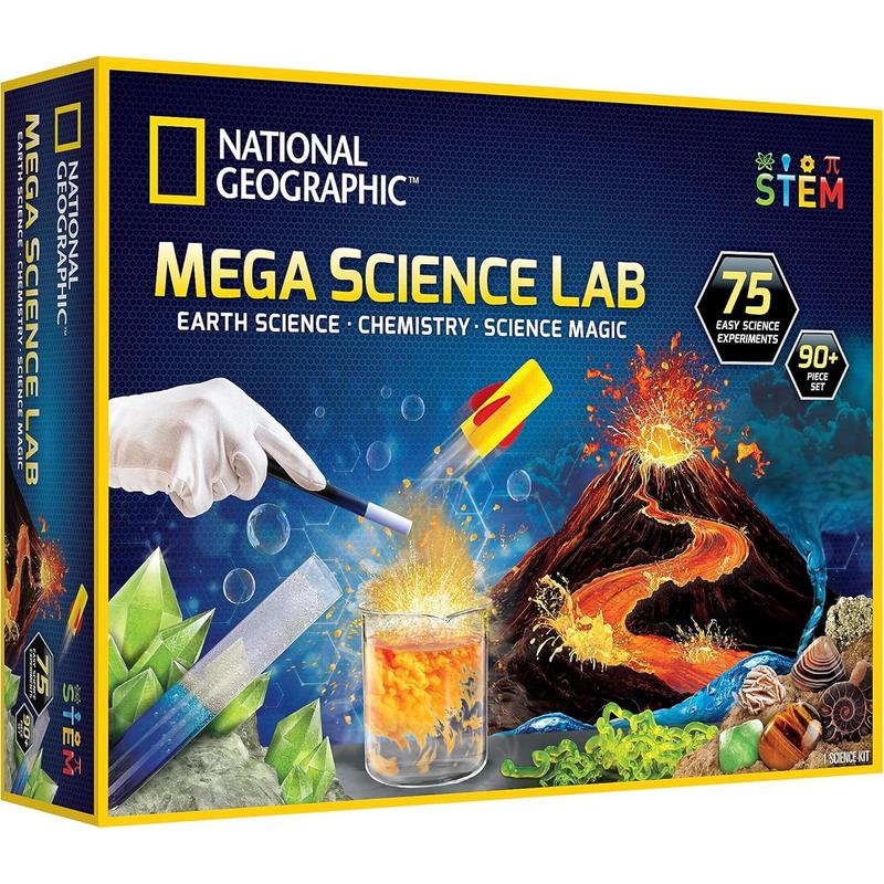 NATIONAL GEOGRAPHIC Amazing Chemistry Set - Chemistry Kit with 45 Science Experiments Including Crystal Growing and Reactions, Science Kit for Kids, STEM Gift for Boys and Girls ( Exclusive)