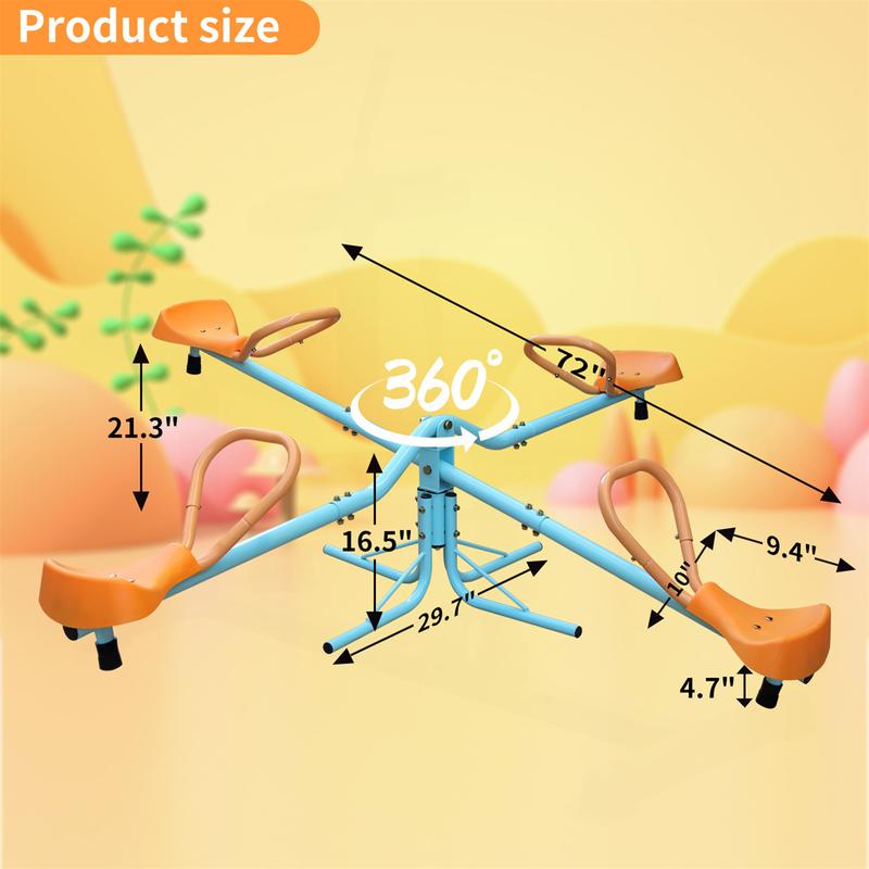 Outdoor Kids Spinning Seesaw Sit and Spin Teeter Totter, Outdoor Playground Equipment for backyard,Sturdy Frame & Durable Material, for kids 3-8 years