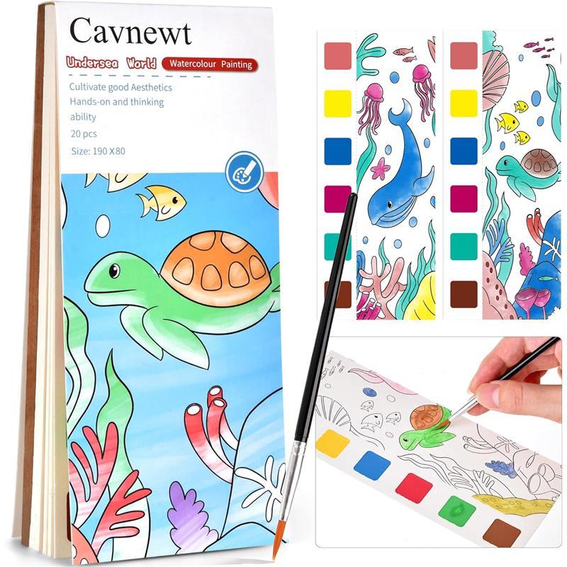 Pocket Watercolor Painting Book,Travel Paint Watercolor Coloring Book Set for Kids Boys and Girls Party Birthday Thank You Exchange Art Craft Gifts