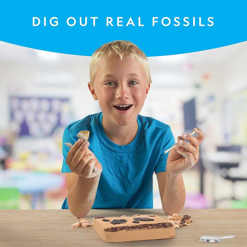 NATIONAL GEOGRAPHIC Mega Fossil Dig Kit - Excavate 15 Genuine Prehistoric Fossils, Kids Fossil Kit, Educational Toys, Great Science Kit Gift for Girls and Boys ( Exclusive)