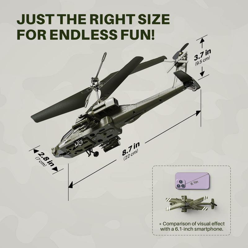 SYMA S51H Remote Control Helicopter, RC Helicopter 2.4GHz Military Army Helicopter Toys for Boys Girls Kids with Altitude Hold, One Key Take Off Landing, LED Light, Low Battery Reminder rc helicopter