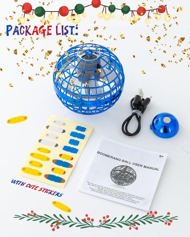 Flying Orb Ball Toy 2024: Cosmic Globe Galaxy Ball with Led Lights, Boomerang Hover Orb, Galactic Flying Spinner, Hand Mini Drone Ball