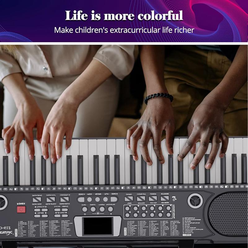 61 Key Music Electronic Keyboard Electric Digital Piano Organ with Stand & Mic