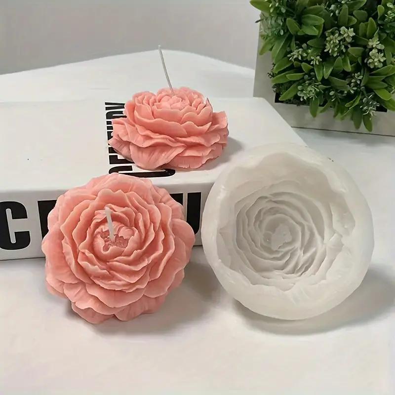 Peony Flower Shaped Candle Mold, 1 Count Silicone Candle Mold, DIY Candle Making Mold, Soap Making Mold, Handmade Candle Mold, Christmas Gift