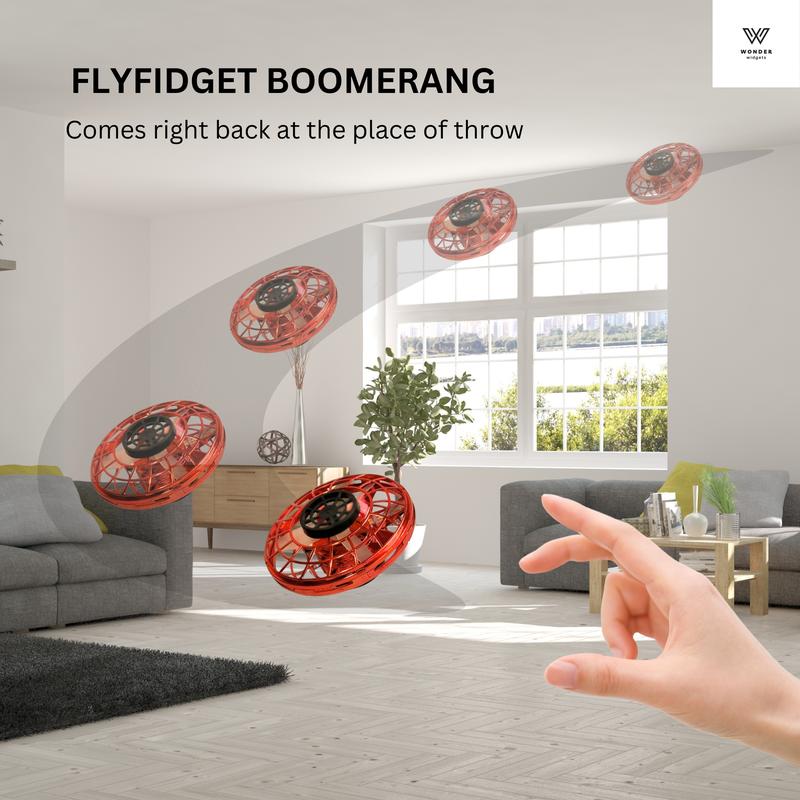 2024 New Flying Fidget Spinner 360 Mini drone Boomerang Cool Flying UFO Toys with Attachable Tippe Toe Spinner