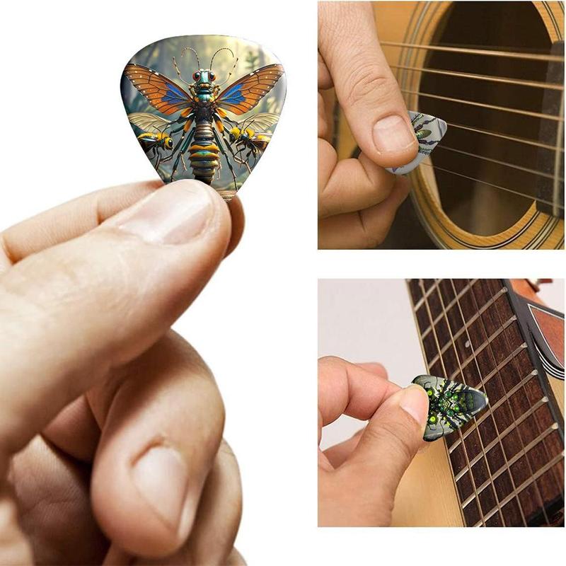 Random Insect Monster Pattern Guitar Picks, 12pcs set Guitar Picks, Music Accessories for Bass Guitar, Ukulele, Violin, Guitar Accessories