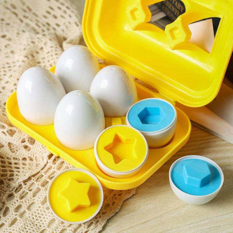 12PCS Matching Eggs Shape sorter Toy Educational Toy for Kids Easter Toy Eggs for Boys Girls