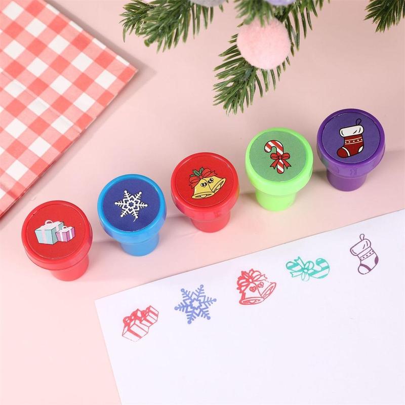 Christmas Themed Stamp, 12 26pcs Washable Stamp Set, Holiday Decorative Stamp for Greeting Card Scrapbook Journal Making