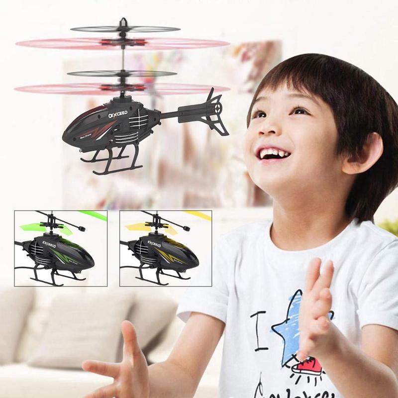 Helicopter with Led Light Rc Helicopter Outdoor Mini RC Infraed Induction Helicopter Aircraft Flashing Light Helicopter Christmas Gifts for Men Helicopter Drones for Kids 8-12