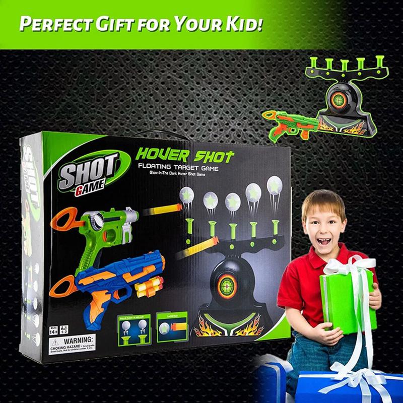 Nerf Guns Shooting Games Toy,Shooting Target,Glow in The Dark,Floating Ball Target Practice Toys for Kids Boys Hover Shot 1 Blaster Toy Gun 10 Soft Foam Balls 3 Darts Gift