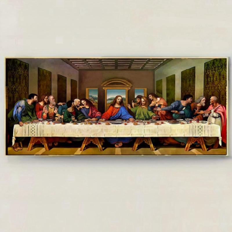 The Last Supper DIY Diamond Art Painting Picture without Frame, DIY The Last Supper Rhinestone Embroidery Craft Set, 1 Set DIY Diamond Arts Painting for Home Wall Decor