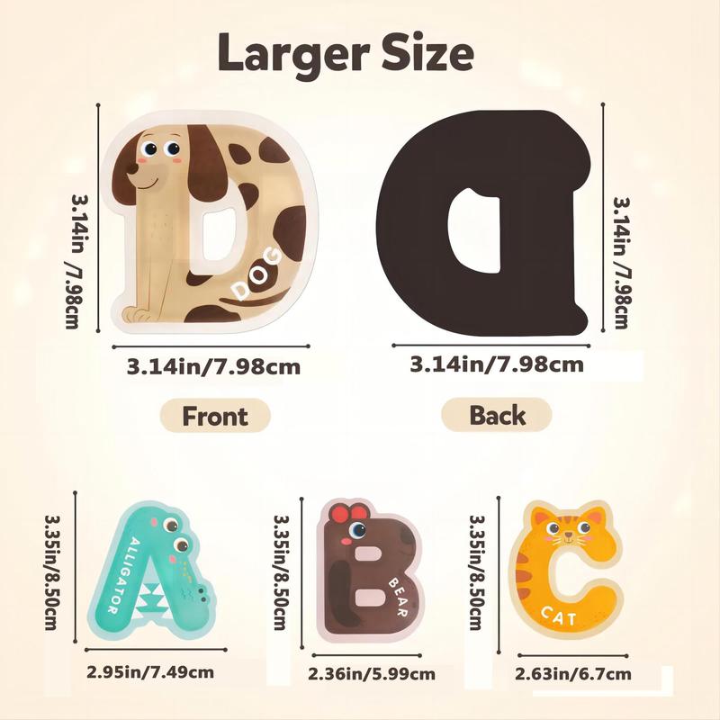 26pcs Jumbo Learning Letters Colorful Abc Alphabet Animal Shape Toys Large Uppercase Refrigerator Fridge Decoration Preschool Educational Toy Set Learning Spelling Game Best Gift for 3 4 5 Year Old, Thanksgiving, Chrismats Gift Set