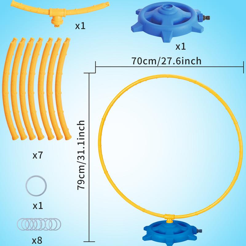 Water Sprinkler Toys for Kids 2 Ways to Play Water Toys Set Outdoor with 2 Types Nozzles