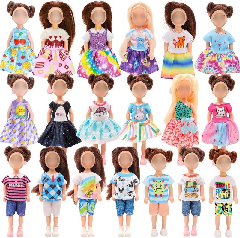 Christmas gift 25 PCS Girl Doll Clothes Dress Outfits and Shoes for Girl Doll Clothing 4 Pairs of Shoes for 4-6 Inch Dolls Clothes Accessories