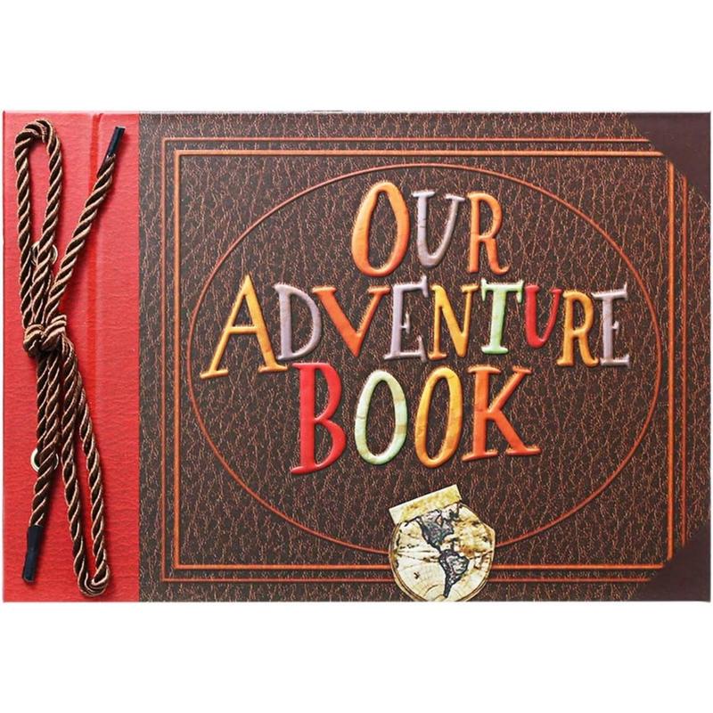 Scrapbook Photo Album,Our Adventure Book Scrapbook, Embossed Words Hard Cover Movie Up Travel Scrapbook for Anniversary, Wedding, Travelling, etc (Adventure Book)