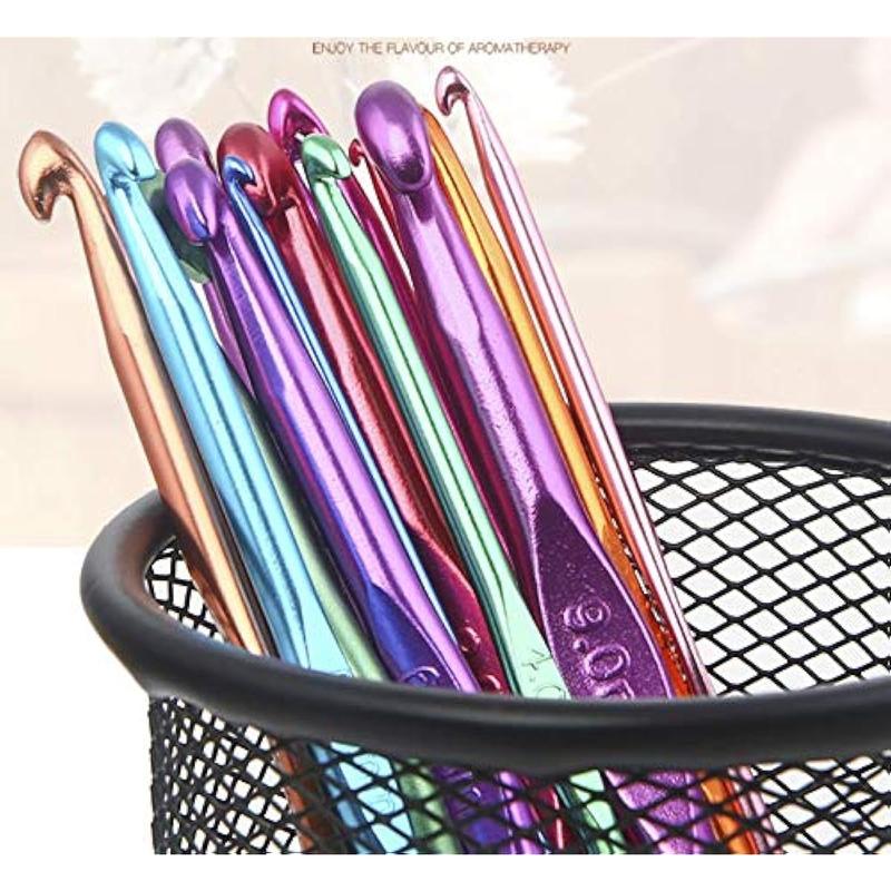 14PCS Aluminum Crochet Hooks Knitting Needles Craft Yarn 2.0mm 2.5mm 3.0mm 3.5mm 4.0mm 4.5mm 5.0mm 5.5mm 6.0mm 6.5mm 7.0mm 8.0mm 9.0mm 10.0mm