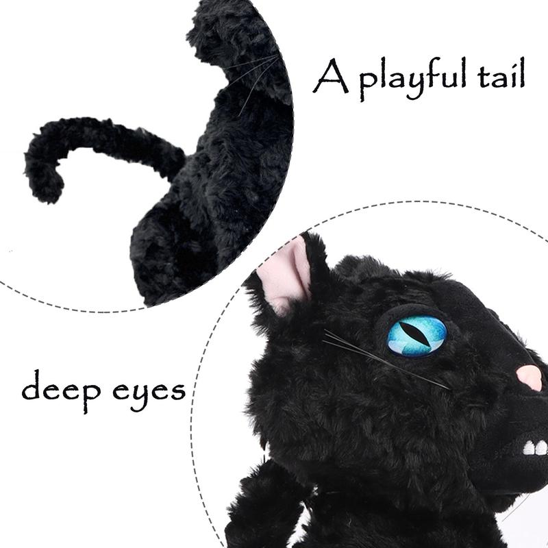 34cm 13.38in Black Cat Plush Toy, Cute Cat Plushie, Stuffed Animal Anime Doll, Desk Ornament, Decorative Toy, Perfect Toy