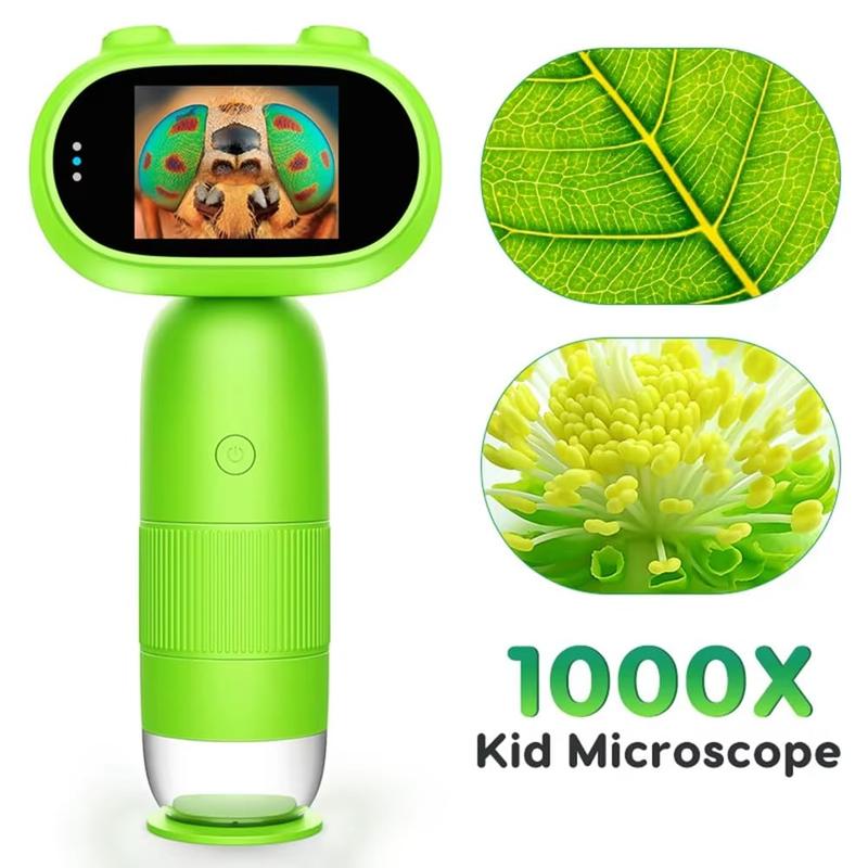 Digital Microscope for Kids, 1000X Zoom, 8GB Card, 1080P HD – Fun Learning Gift for Christmas & Birthdays, Science, School, Microscope Camera