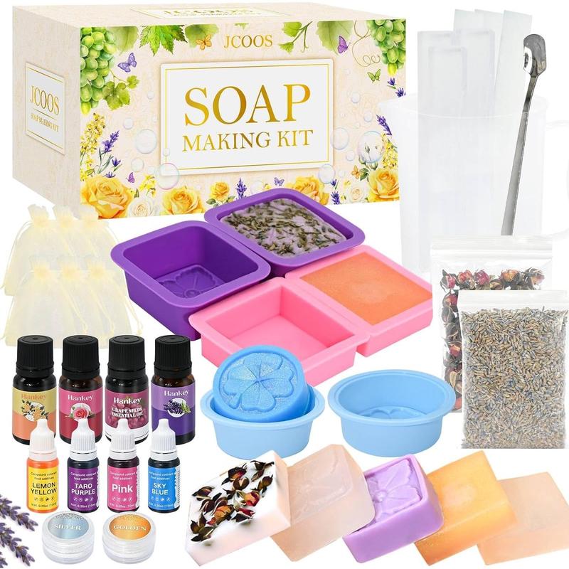 Soap Making Supplies - Melt and Pour Soap Base, Molds, Colorants, Fragrances, Glitter, Dried Flowers, DIY Kits for Adults