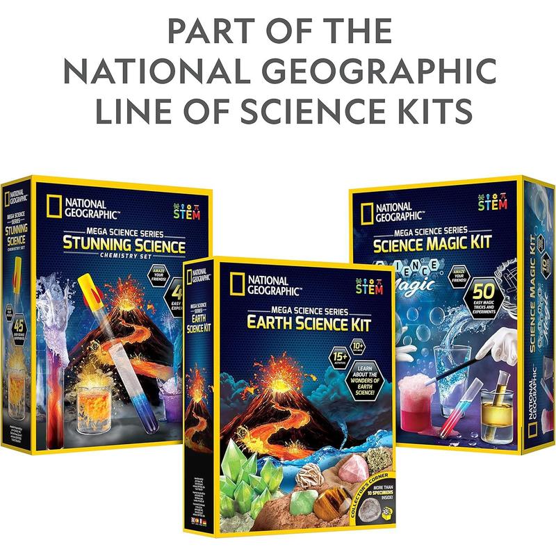 NATIONAL GEOGRAPHIC Amazing Chemistry Set - Chemistry Kit with 45 Science Experiments Including Crystal Growing and Reactions, Science Kit for Kids, STEM Gift for Boys and Girls ( Exclusive)