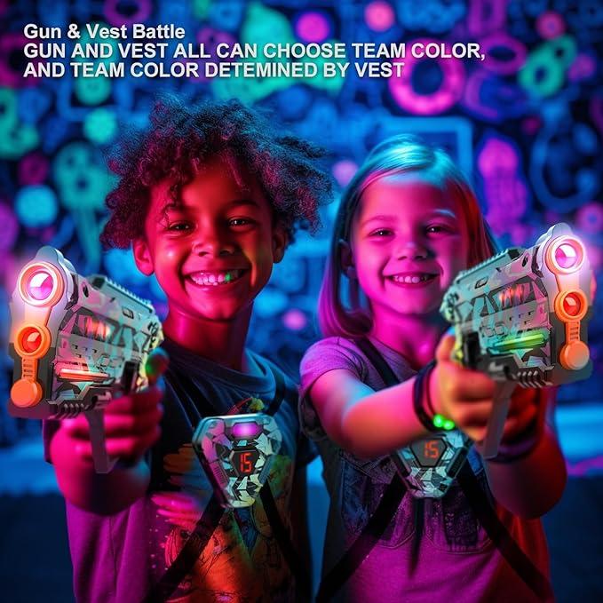 Laser Tag Set 2 Piece Set, Kids Indoor and Outdoor Games Lazer Tag Game, Gift Ideas for Kids Teens and Adults, Cool Toys for Teens 8 9 10 11 12 + Years Old Boys and Girls