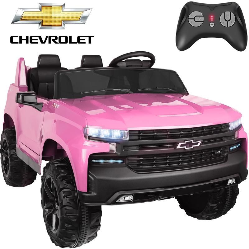 CoCLUB Chevrolet Silverado 24V Powered Ride on Cars for Kids, Extra large Real 2 Seat Ride on Toys with Remote Control, LED Light, MP3 Player, Ride on Truck for Boys Girls Gifts