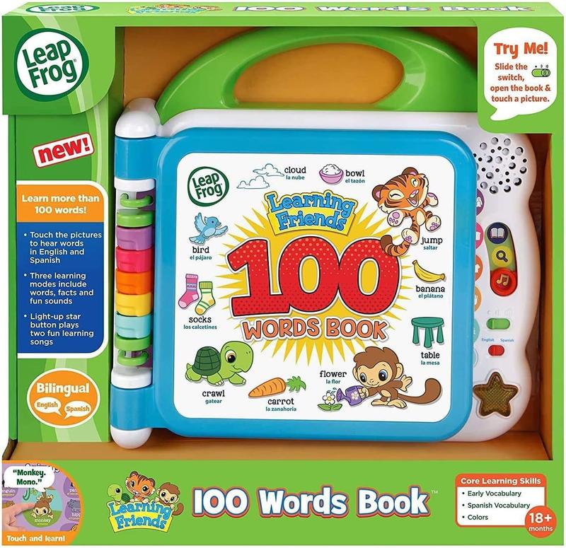 LeapFrog Learning Friends 100 Words Book: Interactive Educational Toy, Green - Educational Toy for Kids